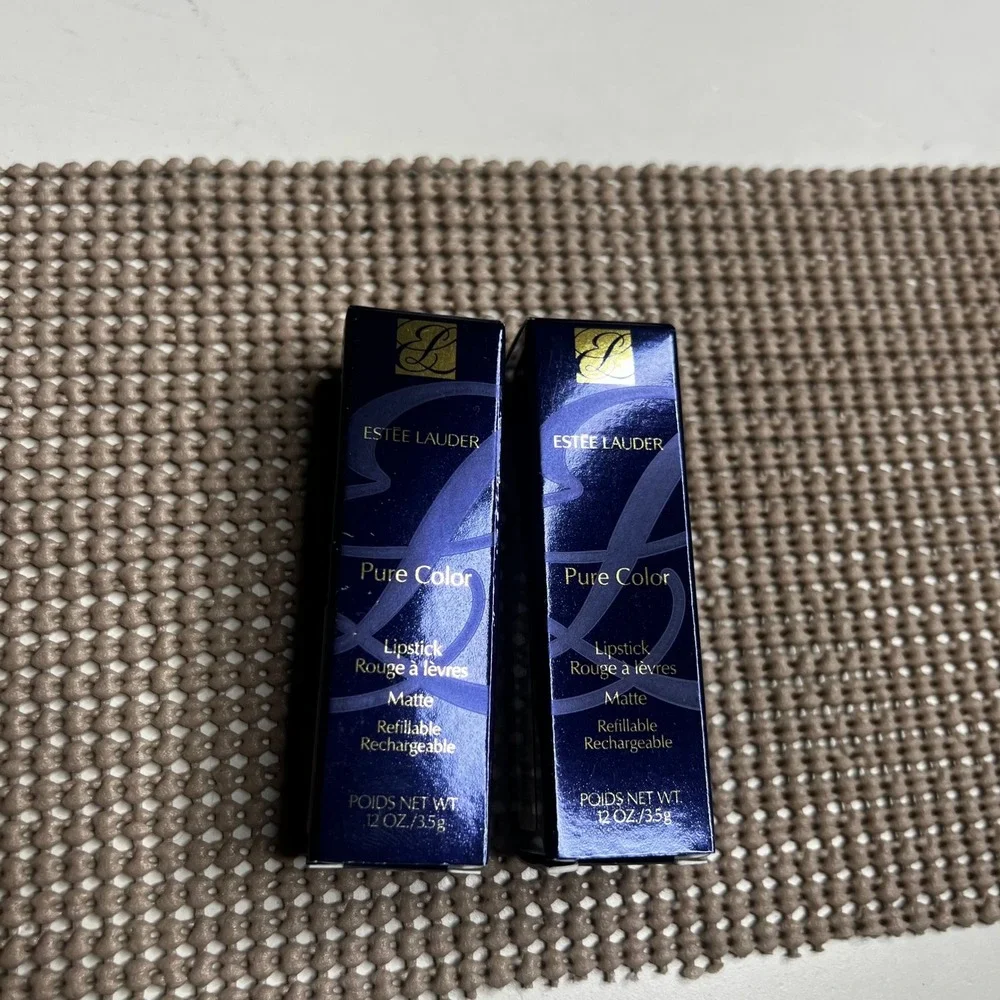 Estee Lauder Pure Color Matte Lipstick 600 Visionary Refillable Set of 2 New